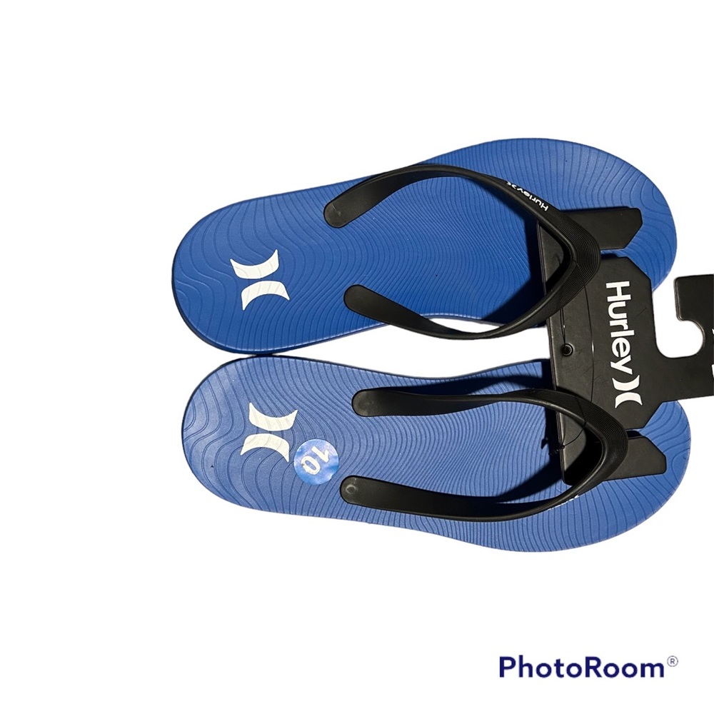 Hurley Men’s SZ 10 NWT blue flip flops